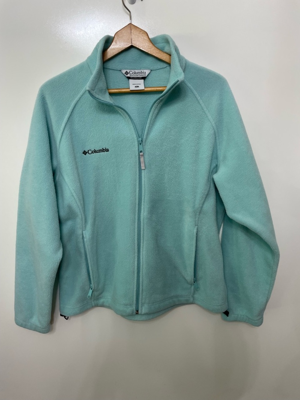 Columbia Womens Light Teal Benton Springs Fleece Full Zip Fleece Jacket, Size XL